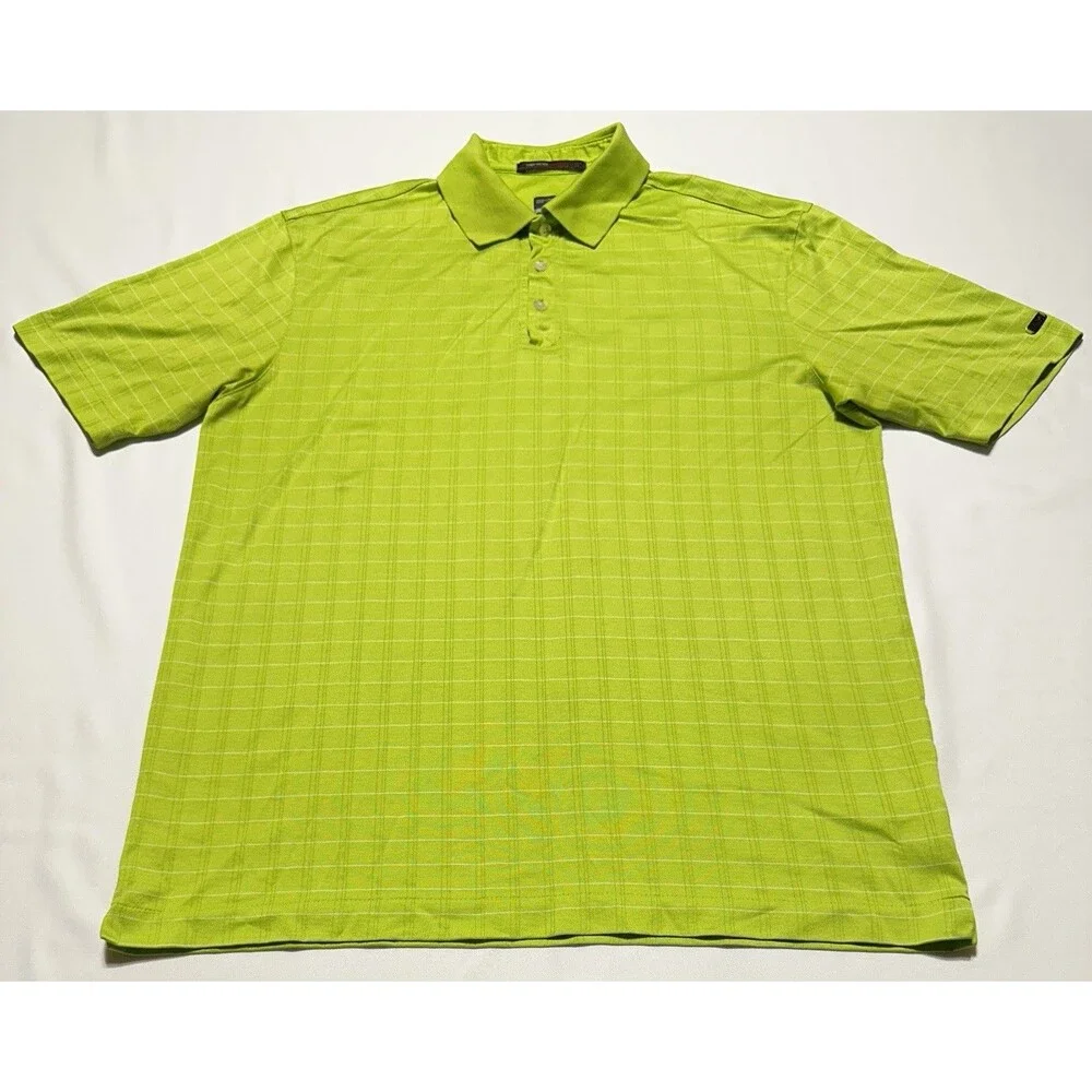 Nike Fit Dry Golf Polo Tiger Woods Collection Mens Size Large Green *READ SNAGS*